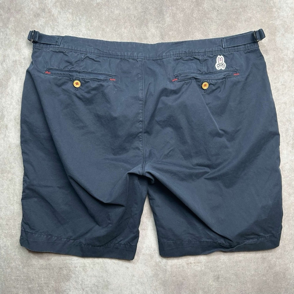 Psycho Bunny Chino Shorts Mens Size 40 Navy Blue Designer Preppy Golf Adjustable - Picture 2 of 9